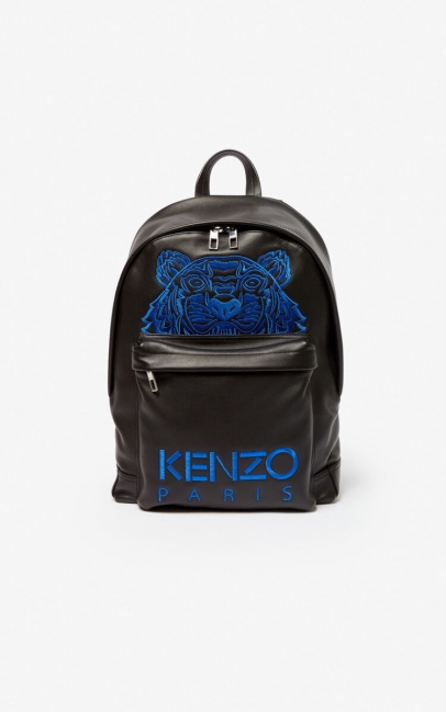 Kenzo Men Tiger Leather Backpack Black